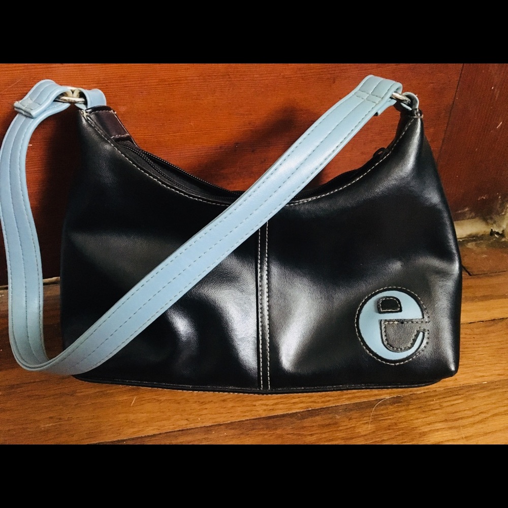 E Initial Black Handbag
